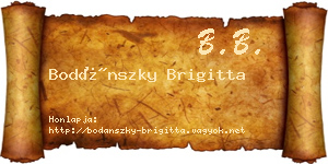Bodánszky Brigitta névjegykártya