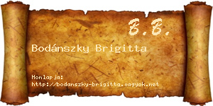 Bodánszky Brigitta névjegykártya